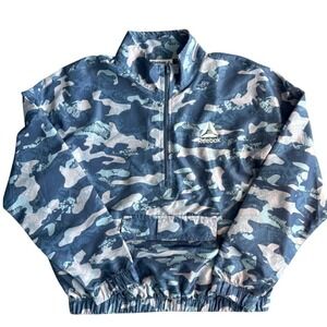 Reebok Women's Pullover Anorak Jacket Camo Print 1/2 Zip Small